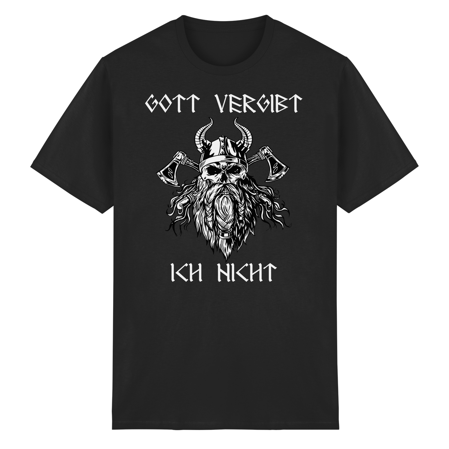 Gott vergibt ich nicht – Biker Rocker Tattoo Oldschool Chopper Wikinger T-Shirt