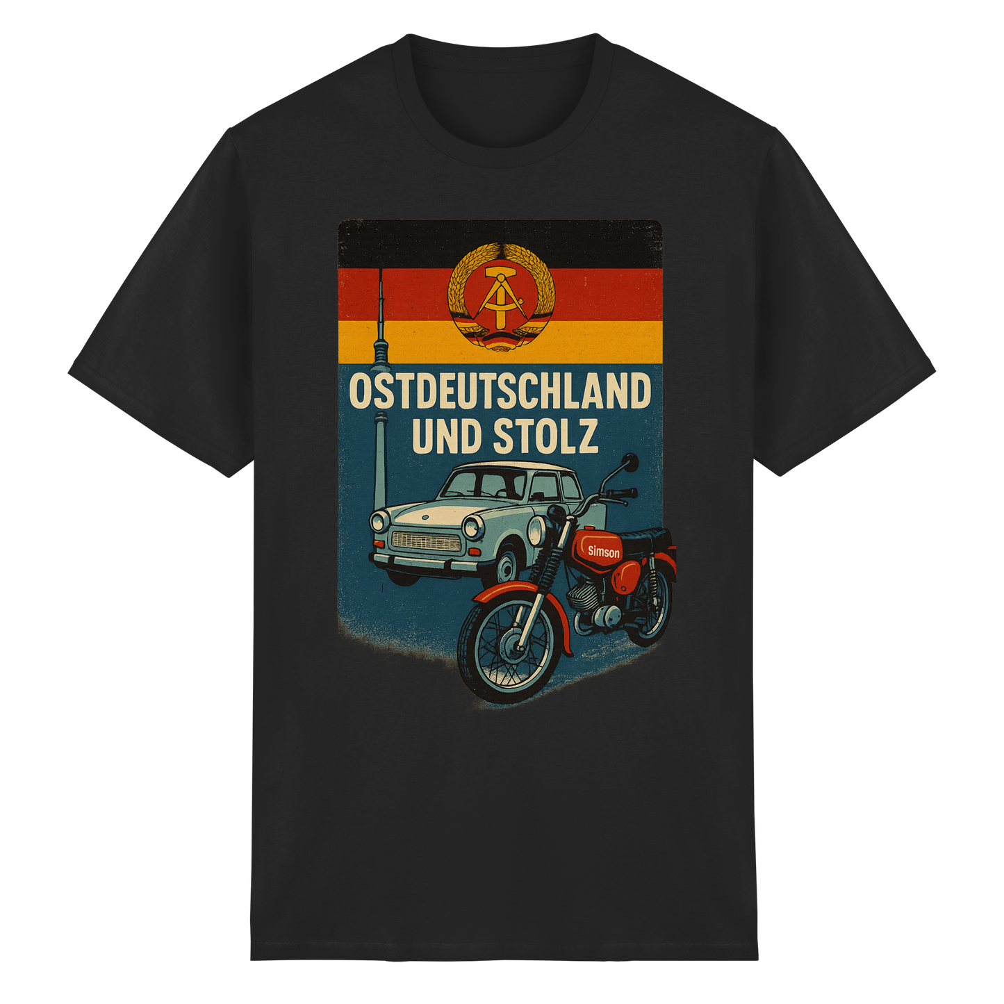 Ostdeutschland und stolz Heimatliebe Osten DDR Ossi Ostdeutscher Liebe T-Shirt