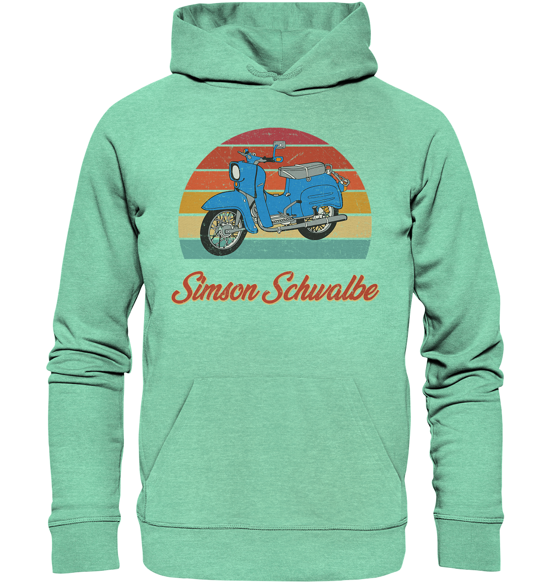 Simson Schwalbe Retro DDR Kult Moped Roller - Organic Hoodie Kapuzenpulli