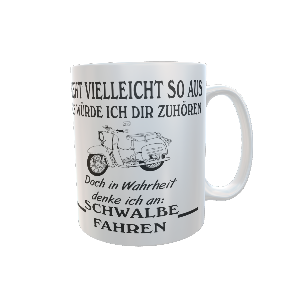 In Wahrheit denke in an Schwalbe fahren - Kaffeetasse / Tasse