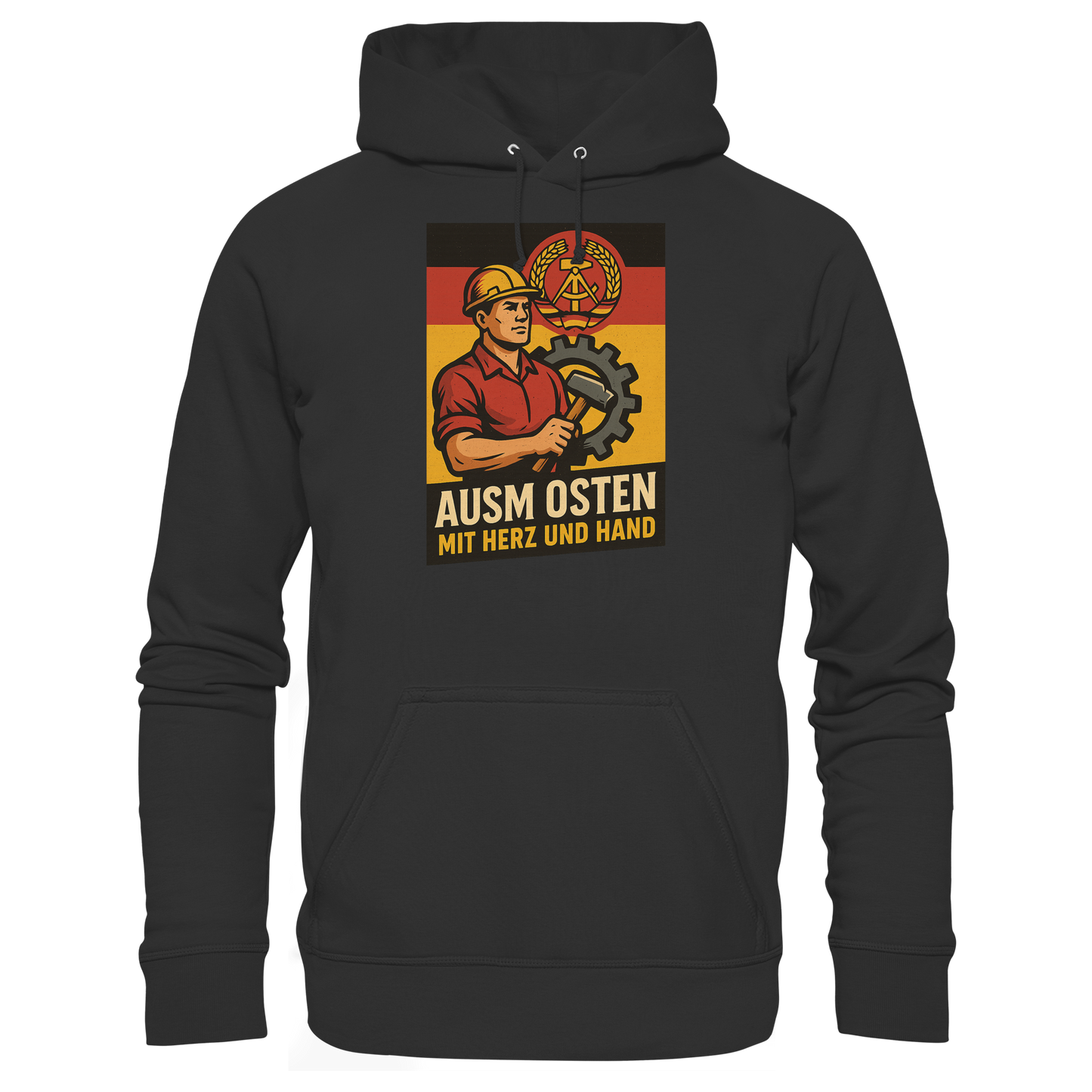 Aus'm Osten mit Herz und Hand - DDR Ostdeutschland Ossi Heimat Stolz Hoodie