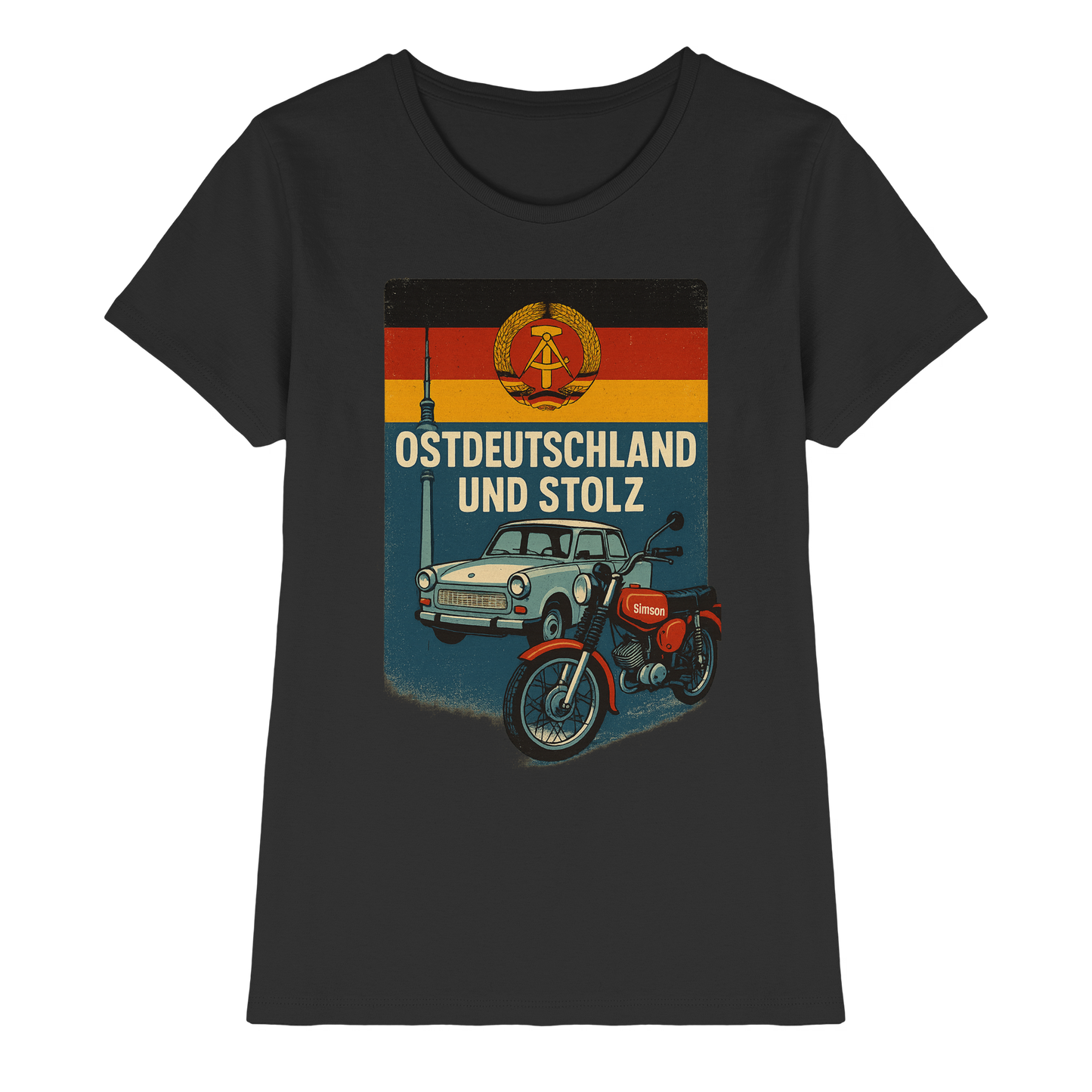 Ostdeutschland und stolz Heimatliebe Osten DDR Ossi Ostdeutscher Liebe Ladies Shirt