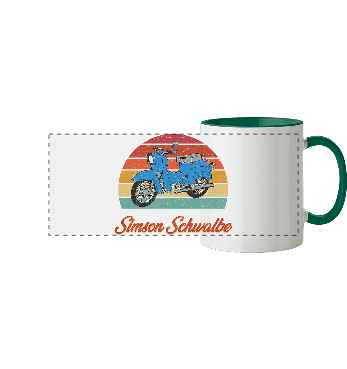 Simson Schwalbe - Panorama Tasse zweifarbig