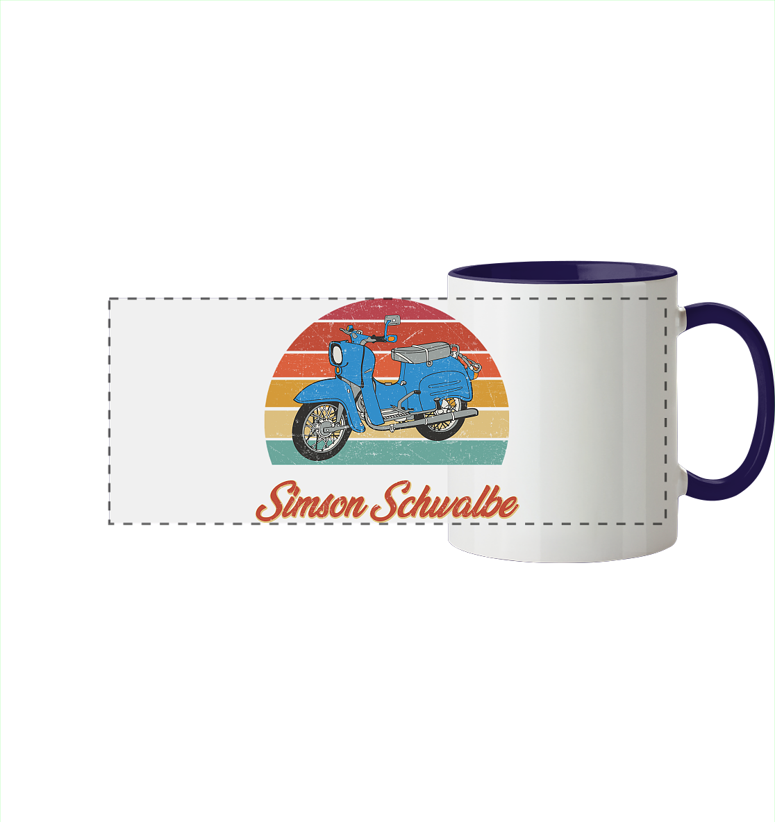 Simson Schwalbe - Panorama Tasse zweifarbig