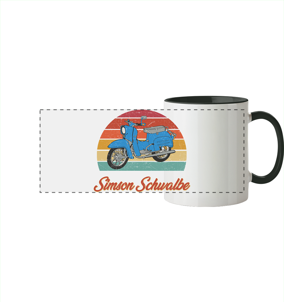 Simson Schwalbe - Panorama Tasse zweifarbig
