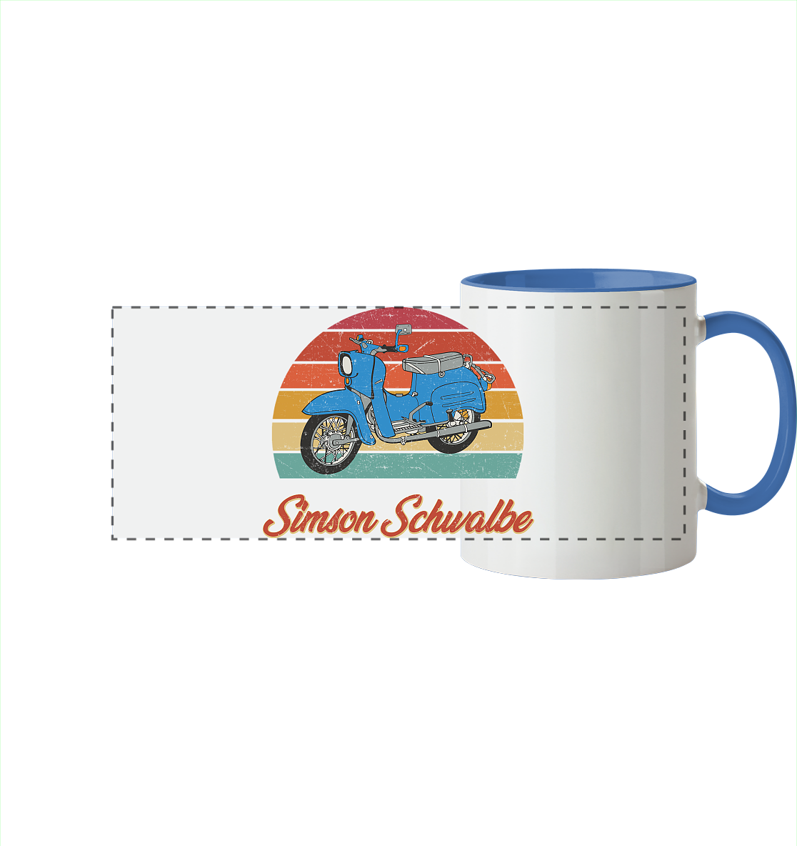 Simson Schwalbe - Panorama Tasse zweifarbig