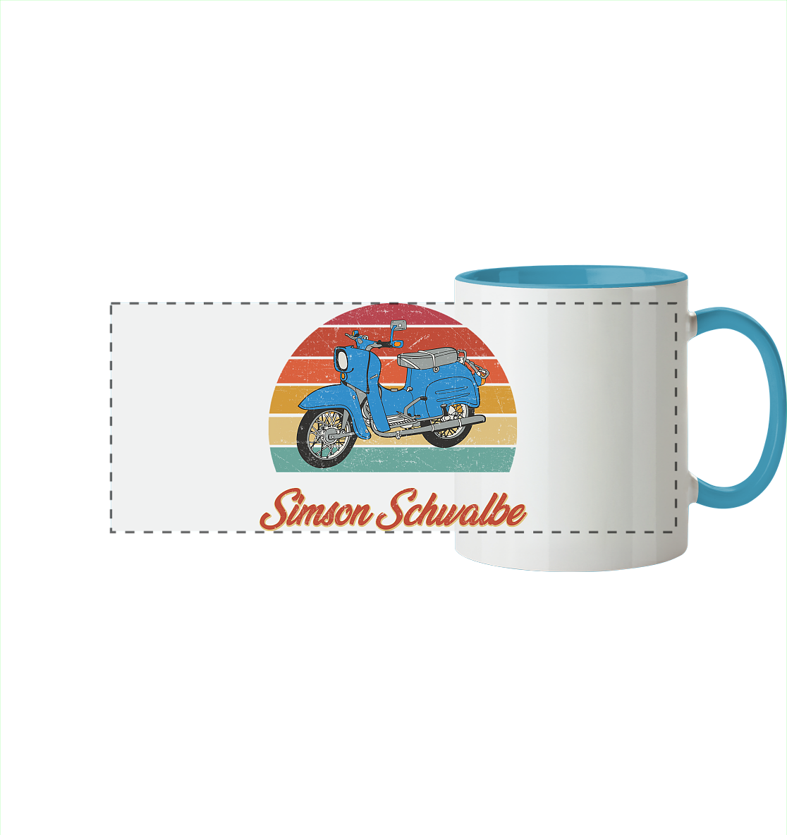Simson Schwalbe - Panorama Tasse zweifarbig