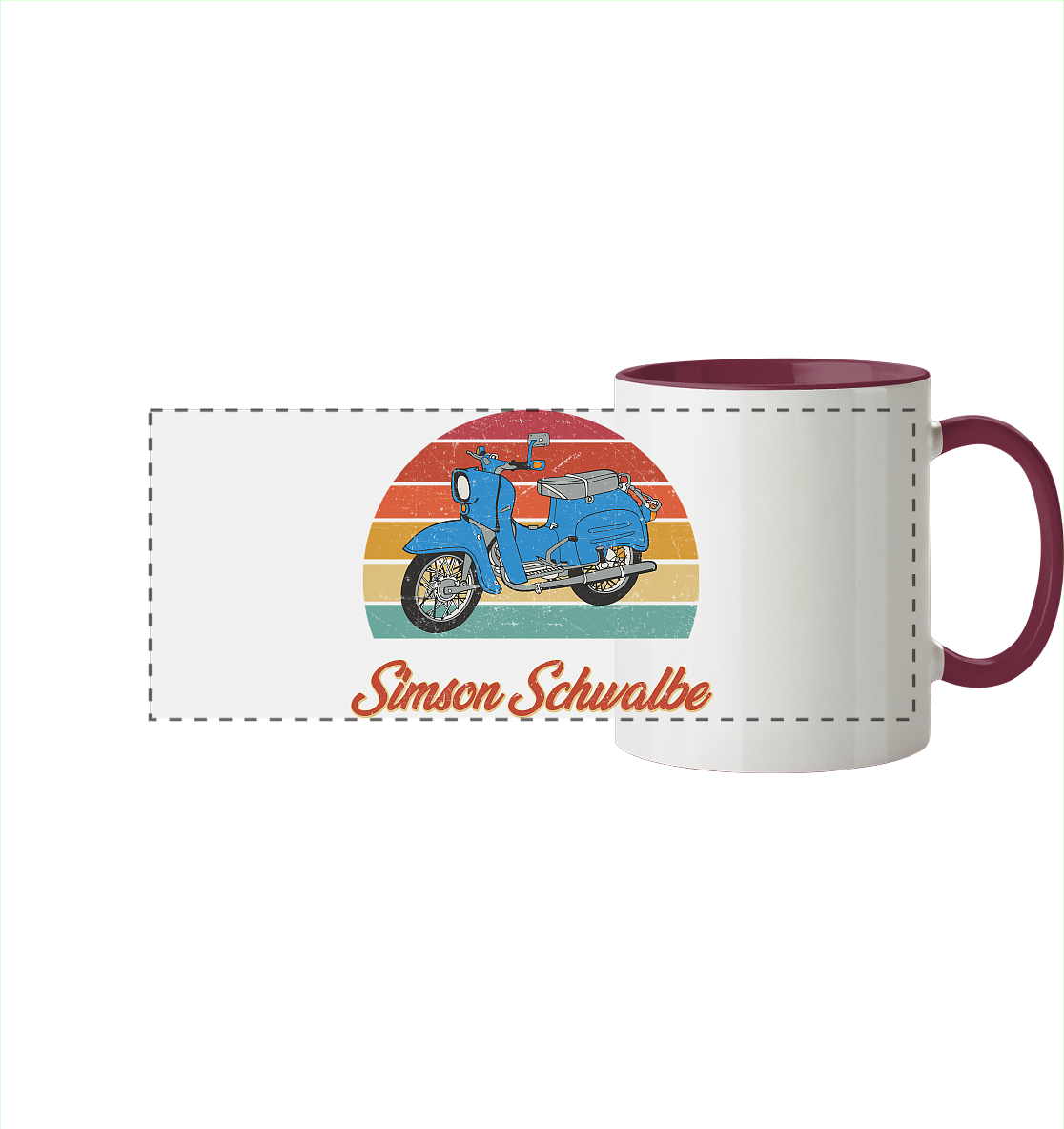 Simson Schwalbe - Panorama Tasse zweifarbig