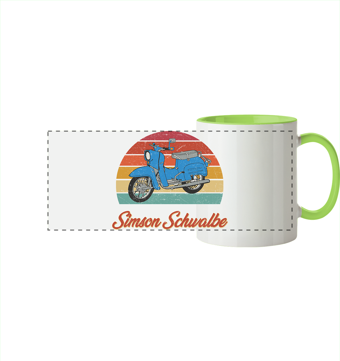 Simson Schwalbe - Panorama Tasse zweifarbig