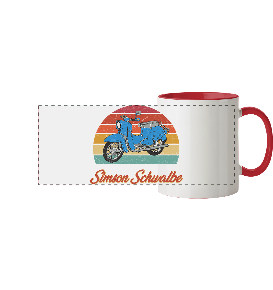Simson Schwalbe - Panorama Tasse zweifarbig
