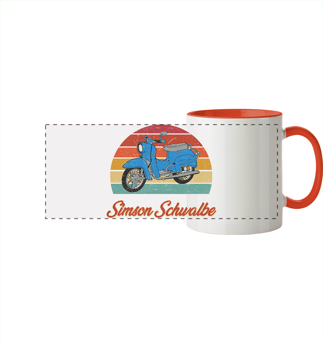 Simson Schwalbe - Panorama Tasse zweifarbig