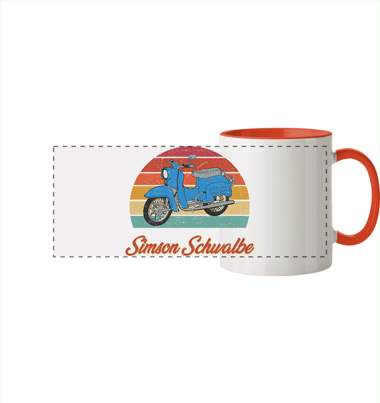 Simson Schwalbe - Panorama Tasse zweifarbig