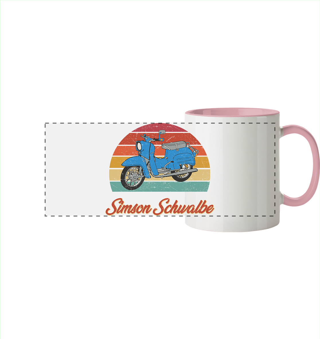 Simson Schwalbe - Panorama Tasse zweifarbig