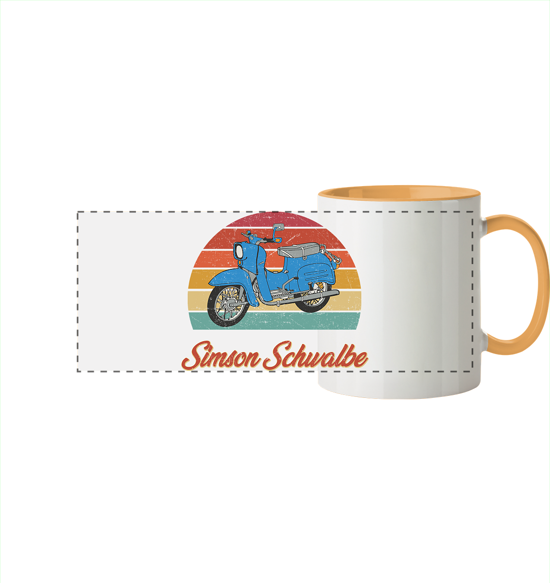 Simson Schwalbe - Panorama Tasse zweifarbig