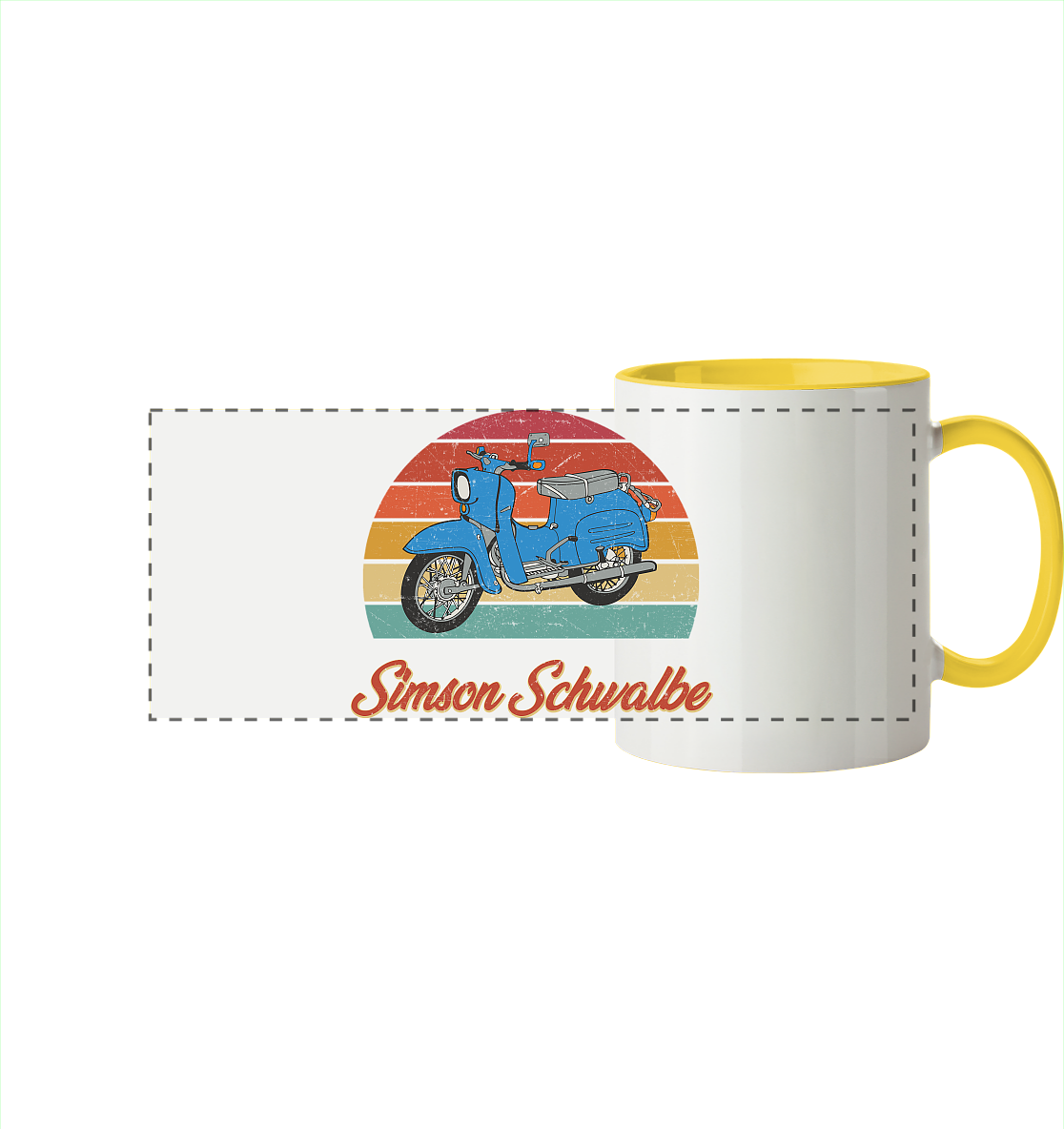 Simson Schwalbe - Panorama Tasse zweifarbig