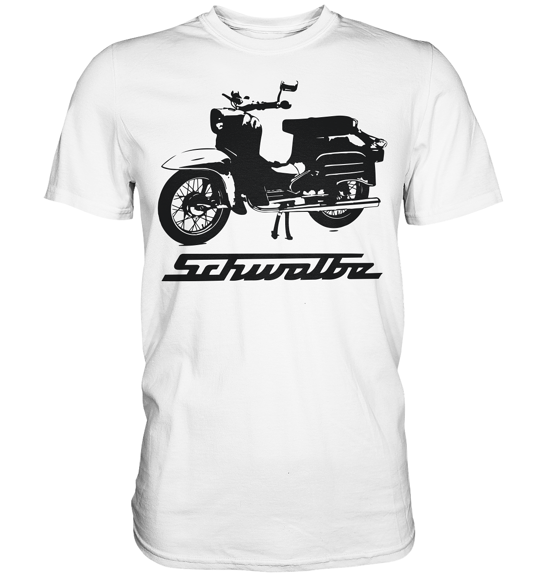 Simson Schwalbe mit Schwalbe Schriftzug - Premium Shirt