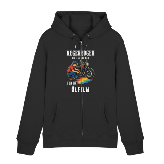 Regenbogen gibt es bei mir nur im Ölfilm Biker Motorrad Schrauber Zipper Jacke